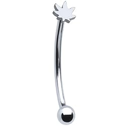 Stainless Steel Ganga Leaf Eyebrow Ring