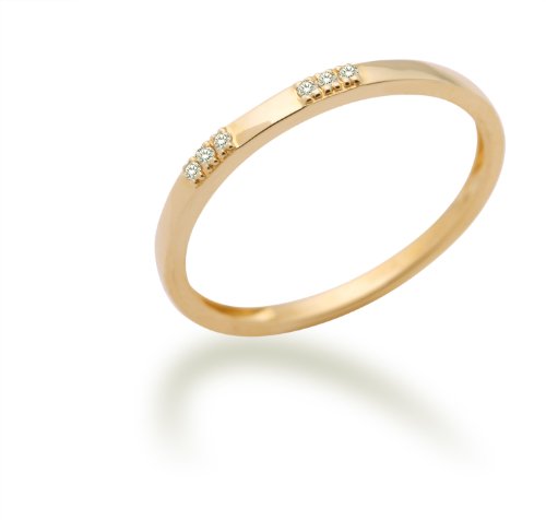 Miore Damen-Ring Memoire 9 Karat (375) Gelbgold mit Brillanten 0.04ct Gr. 56 MF9007RYP Preisvergleich