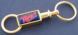 Minnesota Twins Gold Tone Valet Keychain