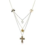 Betsey Johnson Lovely Leopard Cross Necklace