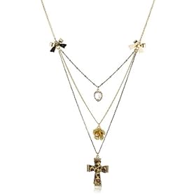 Betsey Johnson Lovely Leopard Cross Necklace