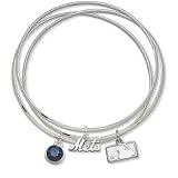 New York Mets Bangle Bracelet Set W/ Blue Crystal