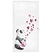Wamika Cute Panda Hearts Hand Towels Valentines Day Face Towel Soft Thin Guest Towel Portable Kitchen Tea Towels Dish Washcloths Bath Decorations Housewarming Gifts 16 X 30 in