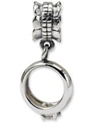 Dangling CZ Ring Charm in Sterling Silver for 3mm Charm Bracelets