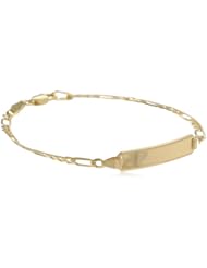 14k Yellow Gold Figaro Baby ID Bracelet, 6"