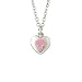 Children's Rhodium Plated Pewter Heart w/ Pink Cross Pendant by Bob Siemon, 14