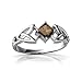 14K White Gold Square Genuine Smoky Quartz Celtic title=