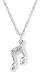 Rhodium Plated Pewter Music Note Pendant by Bob Siemon, 18