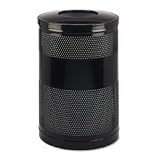 Round Open Top Receptacle, 51-Gallon Capacity, 23 Diameter x 35-1/2h (URIS55ETBK)