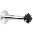 16 Gauge Black 2mm Square Gem Internally Threaded Labret Monroe Tragus