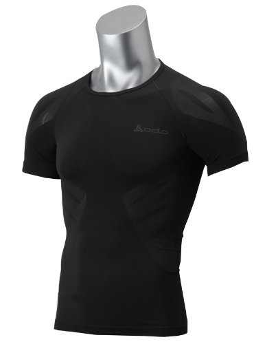 Odlo Herren Sportunterw&auml;sche Shirt Short Sleeve Crew Neck Evolution Light,Black , (15000) , L, 181012