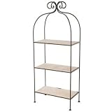 900-259-GLS Scroll Standing Shelf Double Width 3-Tier