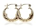 Genuine 10 KT Yellow Gold Cute Twin Dolphin 10K Huggies Earrings with Regular Hoop Closure Findings