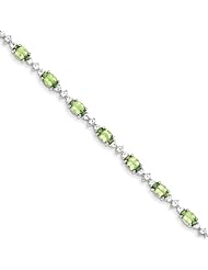 Sterling Silver Peridot White Topaz Bracelet