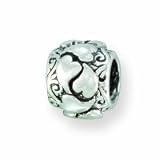 Sterling Silver Reflections SimStars Hearts Bead Charm - JewelryWeb