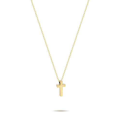 Tiny Gold Cross Necklace 14K Gold Plated Small Christian Necklace