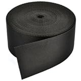 Cosmos &reg; 2 Inches Wide 10 Yards Black Nylon Heavy Webbing Strap with Cosmos Fastening Strap