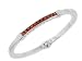 Channel-Set Genuine 3cttw Garnet Sterling Silver Hinged Bangle Bracelet Gift Boxed