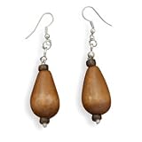 Brown Wood Bead Earrings