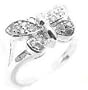 Sterling Silver Clear CZ Crystal Butterfly Ring(Sizes 6,7,8,9)