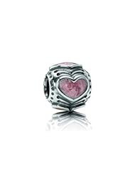 Pandora 790591EN28 Bead Hearts W/Rose Enamel