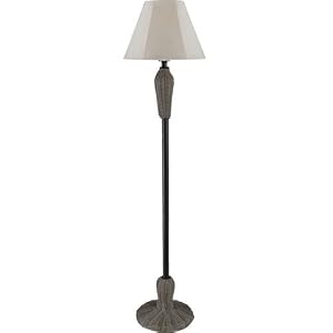 Royce Lighting RLFL1000-50 Rattan Collection Indoor Outdoor Floor Lamp, Beige Fabric Shade, Dark... by Royce Lighting