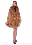 Cape - Fox Trimmed Cashmere Cape Taupe