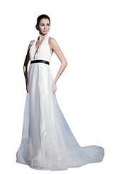 Halter Chiffon/Organza/Satin Floor Length Prom Dress/Wedding Dress 