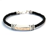 Traveler's Prayer (Tefillat Haderech) Jewish Charm Bracelet in Black for Women