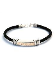 Travelers Prayer (Tefillat Haderech) Jewish Charm Bracelet in Black for Women