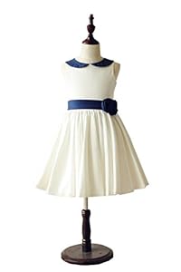 Ulass Lovely Round Neck A-line Taffeta Flower Girl Dress (Child-6, Ivory)