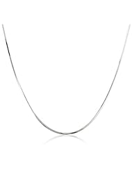 Duragold 14k White Gold Solid 8-Sided Diamond-Cut Snake Chain Necklace (0.60mm)