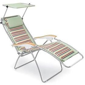Picnic Time Serenity Reclining Lounge Chair - Riviera Stripe