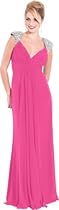 Hot Sale Beaded Shoulder Mother of the Bride Gown, 3X, Fuchsia