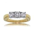 1CT Three Stone Diamond Ring in 14K White & Yellow Gold Size 7