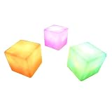 PK Green Set of 3 Cube Shaped LED Mood Lights Colour Changing Lamps