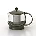 Bonjour 53404 24-Ounce Glass/Stainless Teapot, Black