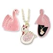 Swan Crystal Necklace in Pink Figural Gift Box - Swan Necklace