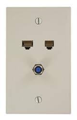 QuickPlate CAT 5e, 3 Gang Wallplate, 5EA20-S3