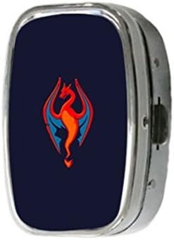 Skyrim Charizard Crossover Rectangle Stainless Steel Medicine Pill Vitamin Box Case Storage Container