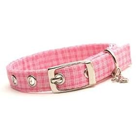 Designer Dog Collar ~ Pink Plaid ~ by Dixie Digs