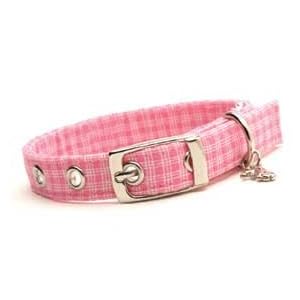 Designer Dog Collar ~ Pink Plaid ~ by Dixie Digs