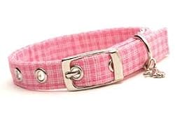 Designer Dog Collar ~ Pink Plaid ~ by Dixie Digs