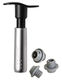 Screwpull Metal Wine Pump & 3 Stoppers