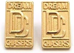 Letter Love Fashion Hip Hop Golden Tone Dream Chasers Dc Square Piece Pierced Stud Earring