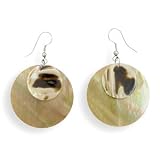 Double Round Shell French Wire Earrings