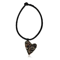 Harboring Gild Beaded Heart Pendant (Earth Element)