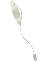 Les Poulettes Jewels - Sterling Silver Brooch Leaf and White Round Freshwater Pearl 7 mm