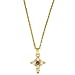 Gold-Tone Ruby Colored Crystal Cross