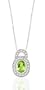 1.15 TCW GENUINE OVAL PERIDOT & DIAMOND 14K PENDANT